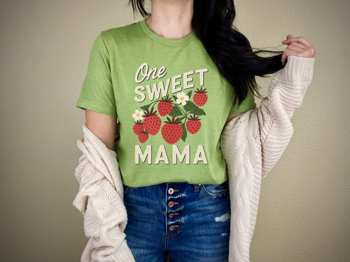 One SWEET MAMA | Berry Blessed: Celebrating Sweetness and Love Soft Cozy Longer Length Unisex Graphic Tee T-shirt