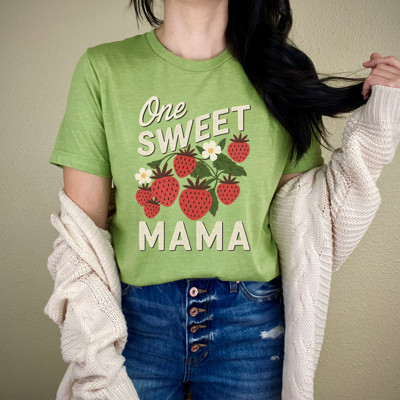 One SWEET MAMA | Berry Blessed: Celebrating Sweetness and Love Soft Cozy Longer Length Unisex Graphic Tee T-shirt