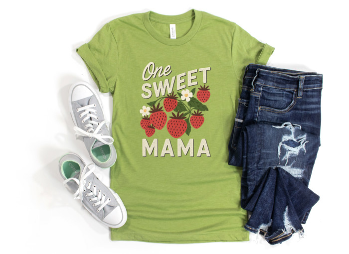 One SWEET MAMA | Berry Blessed: Celebrating Sweetness and Love Soft Cozy Longer Length Unisex Graphic Tee T-shirt