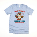  SNAP CRACKLE BOOM | FREEDOM FUEL BREAKFAST OF CHAMPIONS | AMERICAN SPIRIT IN EVERY BITE Soft Cozy Longer Length Unisex Graphic Tee T-shirt