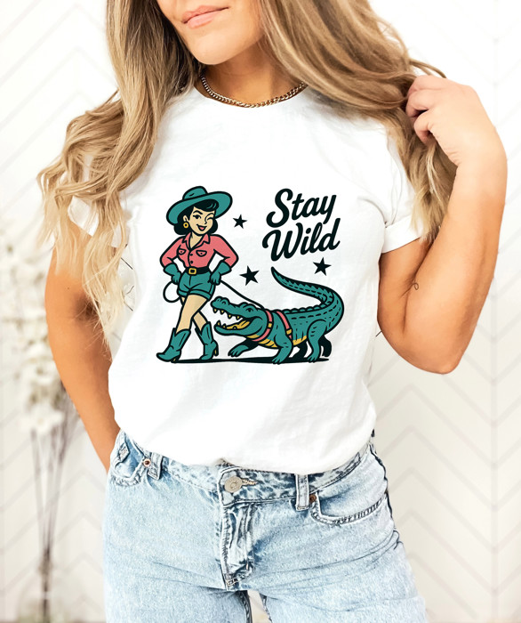 Stay Wild | Unleash Your Inner Adventurer Soft Cozy Longer Length Unisex Graphic Tee T-shirt