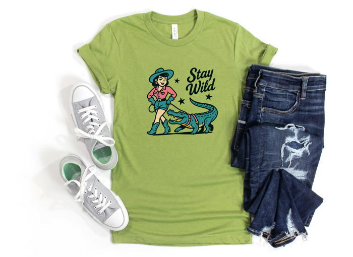 Stay Wild | Unleash Your Inner Adventurer Soft Cozy Longer Length Unisex Graphic Tee T-shirt