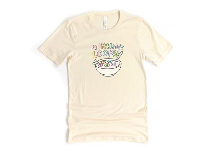 a little bit Loopy | Joyful Breakfast Whimsy Soft Cozy Longer Length Unisex Graphic Tee T-shirt