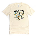  NICE TITS | A Whimsical Gathering of Feathered Friends Soft Cozy Longer Length Unisex Graphic Tee T-shirt