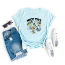  NICE TITS | A Whimsical Gathering of Feathered Friends Soft Cozy Longer Length Unisex Graphic Tee T-shirt