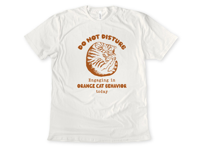 DO NOT DISTURB | Cat Nap Zone: Embrace the Cozy Orange Vibes Soft Cozy Longer Length Unisex Graphic Tee T-shirt