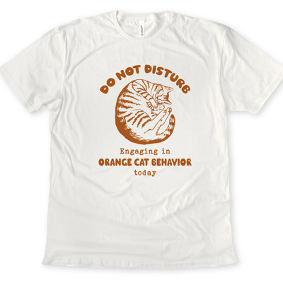 DO NOT DISTURB | Cat Nap Zone: Embrace the Cozy Orange Vibes Soft Cozy Longer Length Unisex Graphic Tee T-shirt