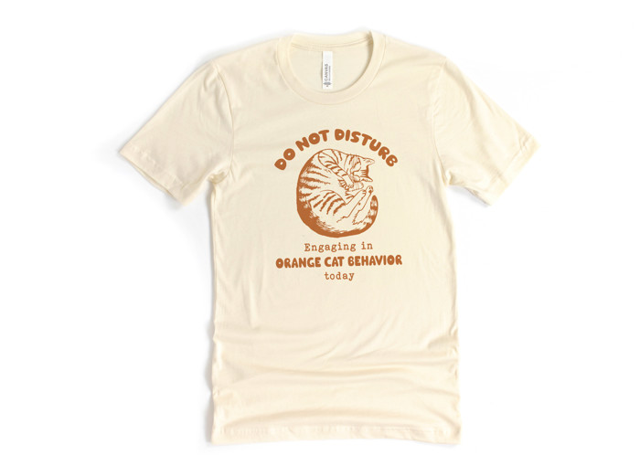 DO NOT DISTURB | Cat Nap Zone: Embrace the Cozy Orange Vibes Soft Cozy Longer Length Unisex Graphic Tee T-shirt