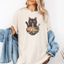  Cat Eating Ramen | Noodle Nirvana: A Feline Feast Unisex Heavyweight Comfort Tee