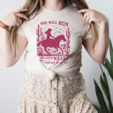  SHE WILL RUN and not be WEARY ISAIAH 40:31 | Unstoppable Spirit on the Horizon Soft Cozy Longer Length Unisex Graphic Tee T-shirt