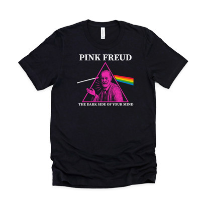 PINK FREUD | THE DARK SIDE OF YOUR MIND | Breaking Boundaries: The Psyche's Prism Soft Cozy Longer Length Unisex Graphic Tee T-shirt