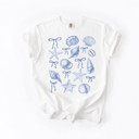 Shells and Starfish with Ribbons | Coastal Elegance: A Nautical Delight Unisex Heavyweight Comfort Tee