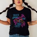  BUCK AROUND AND FIND OUT! | Saddle Up for Adventure! Soft Cozy Longer Length Unisex Graphic Tee T-shirt