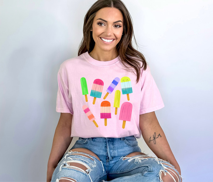 Colorful Popsicles | Summer's Sweet Symphony Unisex Heavyweight Comfort Tee