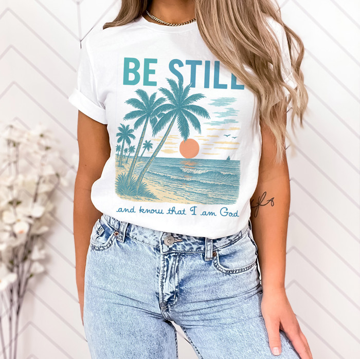 BE STILL and know that I am God | Embrace the Serenity of Faith Soft Cozy Longer Length Unisex Graphic Tee T-shirt