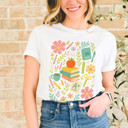  Folk Art Style Teacher Tee A+ | Blooms of Knowledge Soft Cozy Longer Length Unisex Graphic Tee T-shirt