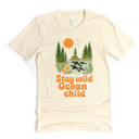  Stay wild Ocean child | Embrace the Spirit of Adventure and Nature Soft Cozy Longer Length Unisex Graphic Tee T-shirt