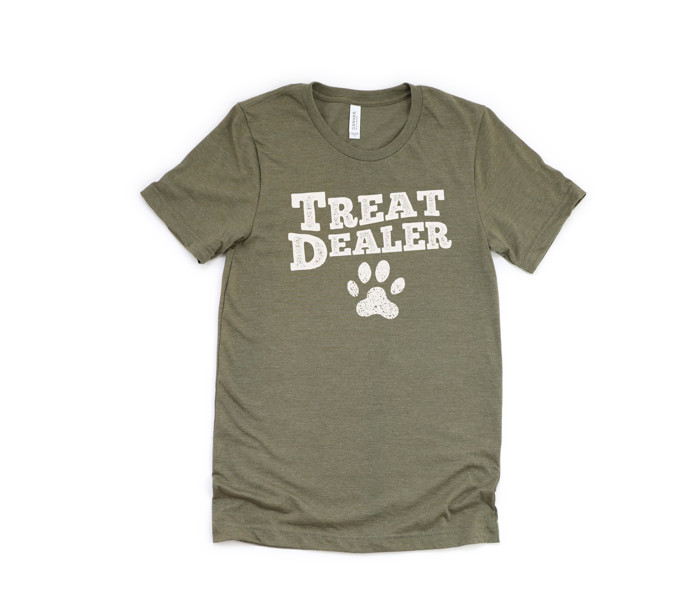 TREAT DEALER | Spreading Pawsitive Vibes! Soft Cozy Longer Length Unisex Graphic Tee T-shirt