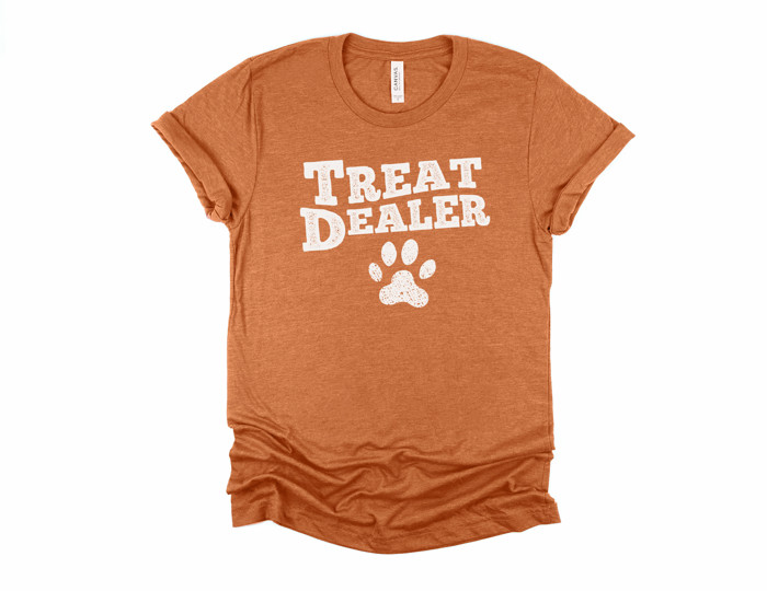 TREAT DEALER | Spreading Pawsitive Vibes! Soft Cozy Longer Length Unisex Graphic Tee T-shirt