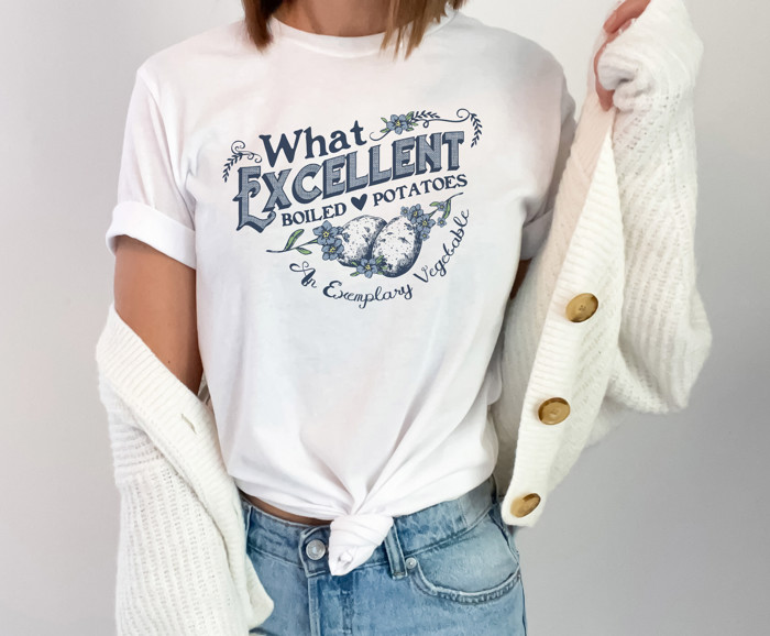What Excellent Boiled Potatoes | A Tasty Tribute to the Humble Potato Soft Cozy Longer Length Unisex Graphic Tee T-shirt