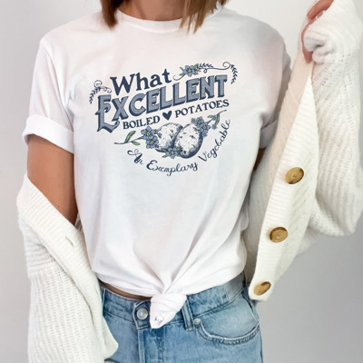 What Excellent Boiled Potatoes | A Tasty Tribute to the Humble Potato Soft Cozy Longer Length Unisex Graphic Tee T-shirt