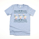  Original 1980's Grandma Blue Ribbon Goose Geese with Bows and Floral Accents | A Charming Parade of Whimsical Geese Soft Cozy Longer Length Unisex Graphic Tee T-shirt