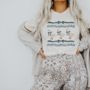  Original 1980's Grandma Blue Ribbon Goose Geese with Bows and Floral Accents | A Charming Parade of Whimsical Geese Soft Cozy Longer Length Unisex Graphic Tee T-shirt