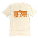  STAY GOLDEN | Radiate Joy with Every Wag Soft Cozy Longer Length Unisex Graphic Tee T-shirt