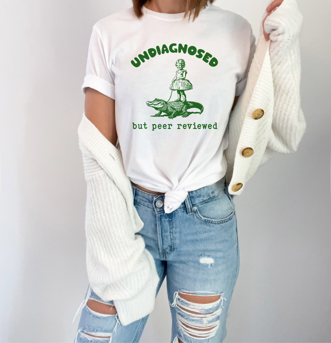 UNDIAGNOSED but peer reviewed | Embracing the Wild with a Smile Soft Cozy Longer Length Unisex Graphic Tee T-shirt