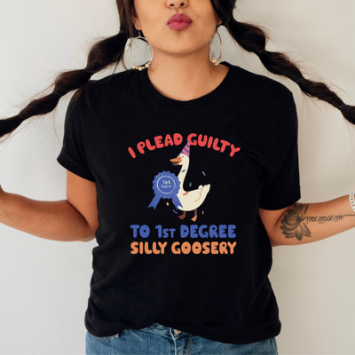 I PLEAD GUILTY TO 1st DEGREE SILLY GOOSERY | A Celebration of Quirky Confessions Soft Cozy Longer Length Unisex Graphic Tee T-shirt