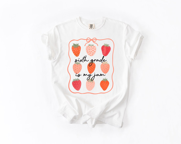 Sixth grade is my jam | Strawberry Sweetness: Celebrating Sixth Grade Fun! Unisex Heavyweight Comfort Tee