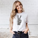  Blessed are the Peacemakers Peace Sign Grunge Hand Soft Cozy Longer Length Unisex Graphic Tee T-shirt