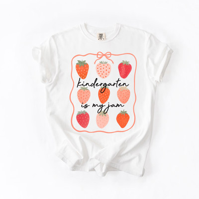 kindergarten is my jam | Sweet Beginnings in Berry Land Unisex Heavyweight Comfort Tee