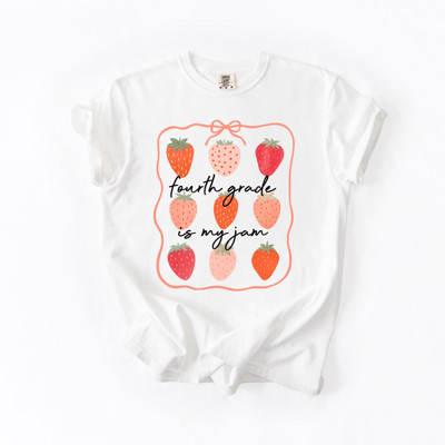 Fourth grade is my jam | Team Teacher Tees Fresh Vibes for a Fun Fourth Grade Soft Cozy Longer Length Unisex Graphic Tee T-shirt