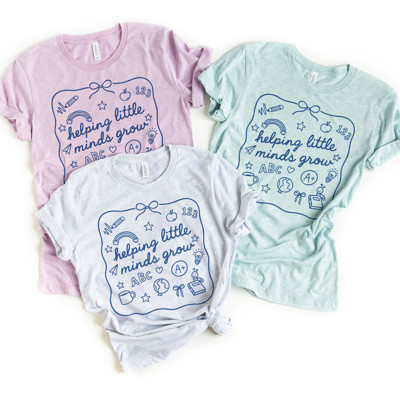 Teaching - Helping little minds grow | Nurturing Curiosity and Creativity Soft Cozy Longer Length Unisex Graphic Tee T-shirt