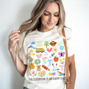  THE CLASSROOM IS MY HAPPY PLACE | A World of Joyful Learning Unisex Heavyweight Comfort Tee