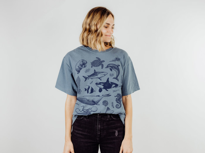 Marine Life Illustrations | Oceanic Wonders: A Deep Dive into Nature's Art Unisex Heavyweight Comfort Tee