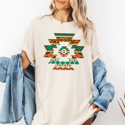 Aztec Southwest Style Geometric Pattern Design | Kaleidoscope of Tradition Unisex Heavyweight Comfort Tee