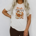  Bruh, IT'S FALL | Quirky Autumn Vibes with a Cozy Goose Soft Cozy Longer Length Unisex Graphic Tee T-shirt