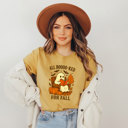  ALL BOOOOO-KED FOR FALL | Spooktacular Seasons: A Cozy Fall Ghost Story Soft Cozy Longer Length Unisex Graphic Tee T-shirt