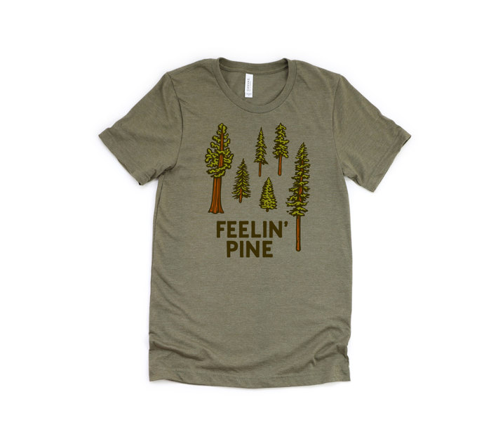 FEELIN' PINE | A Breath of Fresh Air Soft Cozy Longer Length Unisex Graphic Tee T-shirt