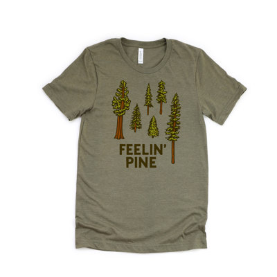 FEELIN' PINE | A Breath of Fresh Air Soft Cozy Longer Length Unisex Graphic Tee T-shirt