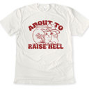  ABOUT TO RAISE HELL | Feline Shenanigans Unleashed Soft Cozy Longer Length Unisex Graphic Tee T-shirt