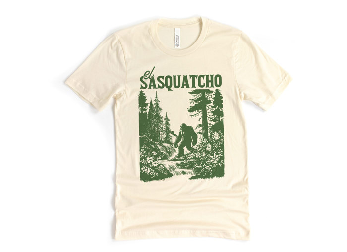 el SASQUATCHO | Embrace the Mystery of the Wild Soft Cozy Longer Length Unisex Graphic Tee T-shirt
