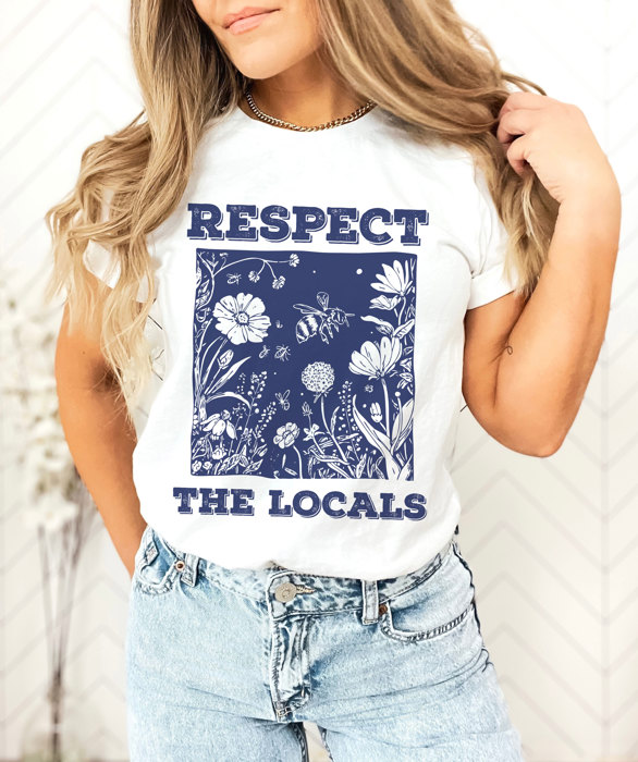 RESPECT THE LOCALS | Cherishing Nature's Creators Soft Cozy Longer Length Unisex Graphic Tee T-shirt