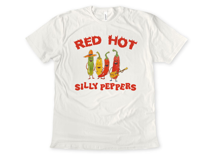 RED HOT SILLY PEPPERS | A Spicy Serenade of Fun Soft Cozy Longer Length Unisex Graphic Tee T-shirt