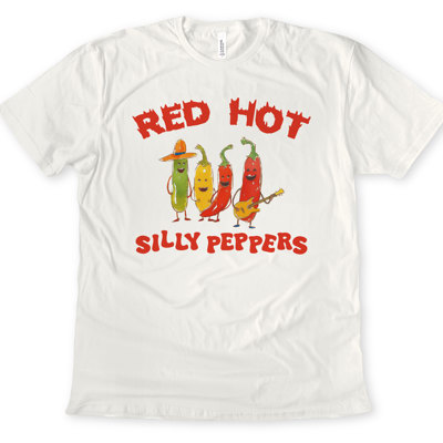 RED HOT SILLY PEPPERS | A Spicy Serenade of Fun Soft Cozy Longer Length Unisex Graphic Tee T-shirt