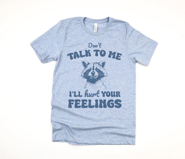 Don't TALK TO ME | The Sass of a Raccoon: Approach with Caution! Soft Cozy Longer Length Unisex Graphic Tee T-shirt