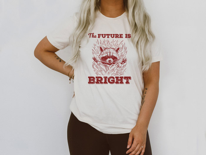The FUTURE IS BRIGHT | Embrace the Blaze of Tomorrow Soft Cozy Longer Length Unisex Graphic Tee T-shirt