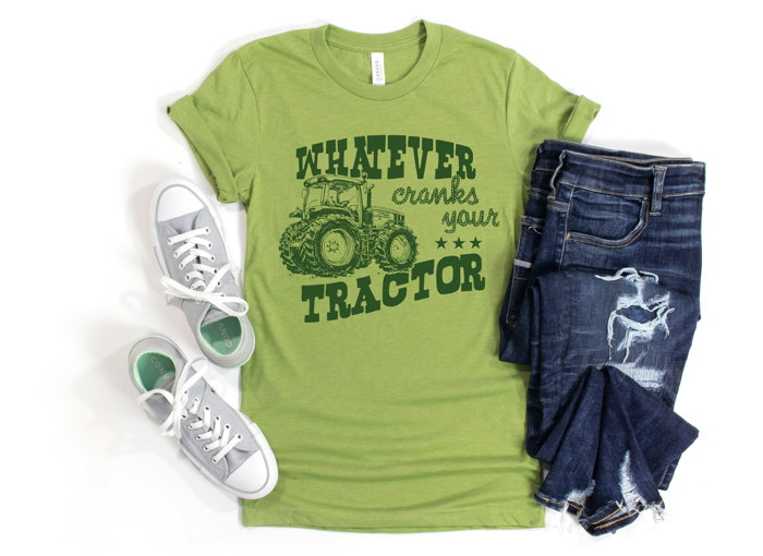 WHATEVER cranks your TRACTOR | Fueling Farm Dreams Soft Cozy Longer Length Unisex Graphic Tee T-shirt